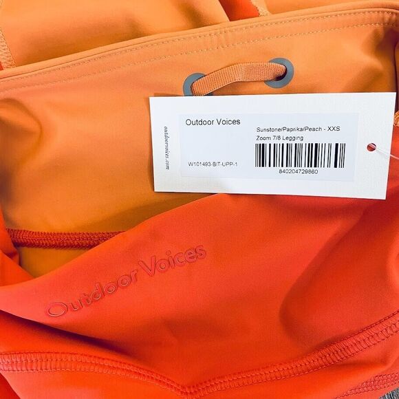 Outdoor Voices Leggings Womens Size XXS Orange 7/8 Length Training Activewear - Picture 7 of 12